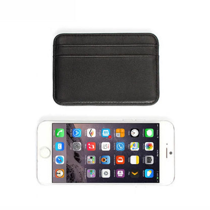 New Slim 100% Sheepskin Genuine Leather Men's Wallet Male Thin Mini ID Credit Card Holder Small Cardholder Purse For Man - Smarsty