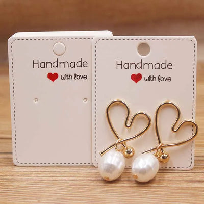 Handmade Paper Earring Cards Pack of 50 Ideal for DIY Jewelry - Smarsty