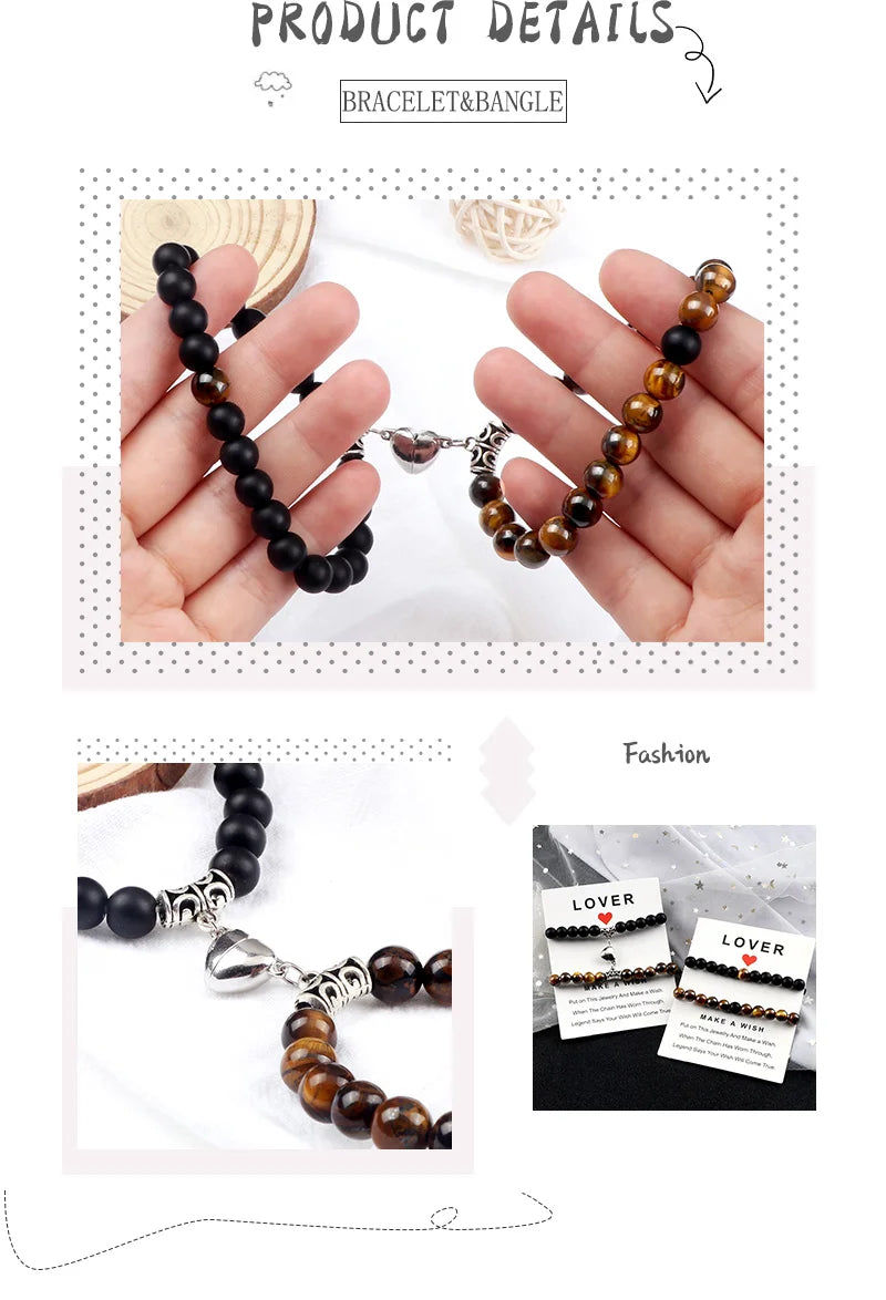 Natural Stone Couple Bracelets Set for Friendship - Smarsty