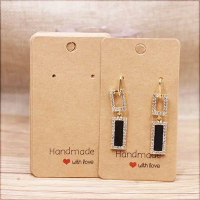 Handmade Paper Earring Cards Pack of 50 Ideal for DIY Jewelry - Smarsty