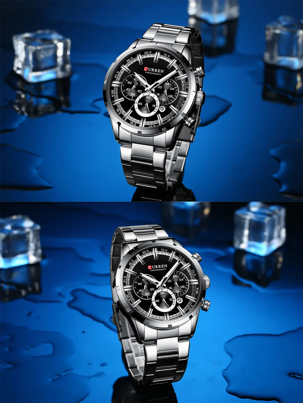 Curren Men's Waterproof Business Watch with Blue Dial - Smarsty