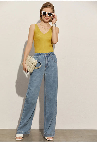 Amii Minimalism Summer New Women's Camisole Tops Office Lady Solid V-neck Sexy Slim Vest Girls Tank Streetwear Tops 12321058 - Smarsty