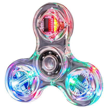 Crystal Luminous LED light Fidget Spinner Hand Top Spinners Glow in Dark EDC Stress Relief Toys Kinetic Gyroscope for Children by Smarsty