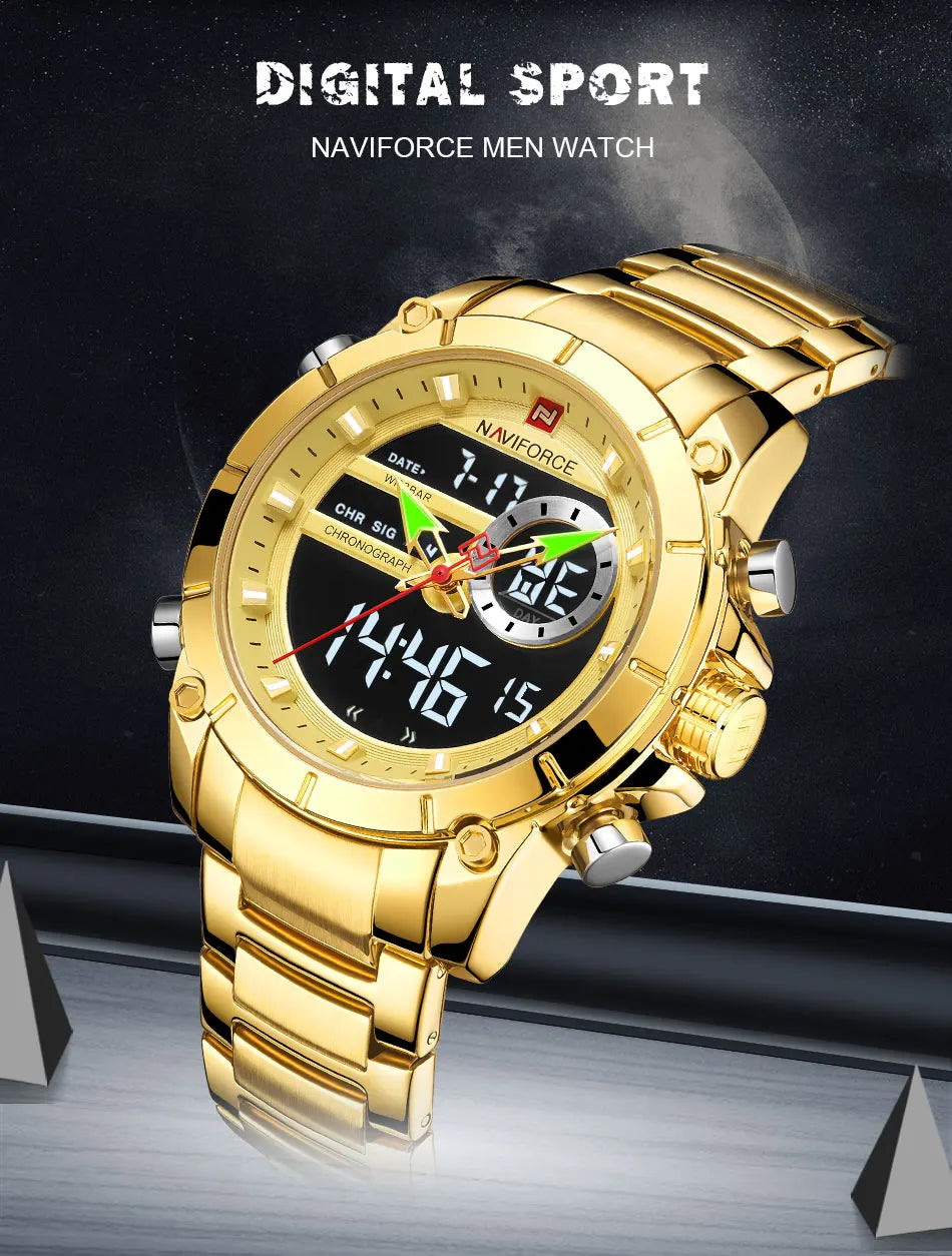 NAVIFORCE Luxury Waterproof Quartz Sport Watch for Men - Smarsty