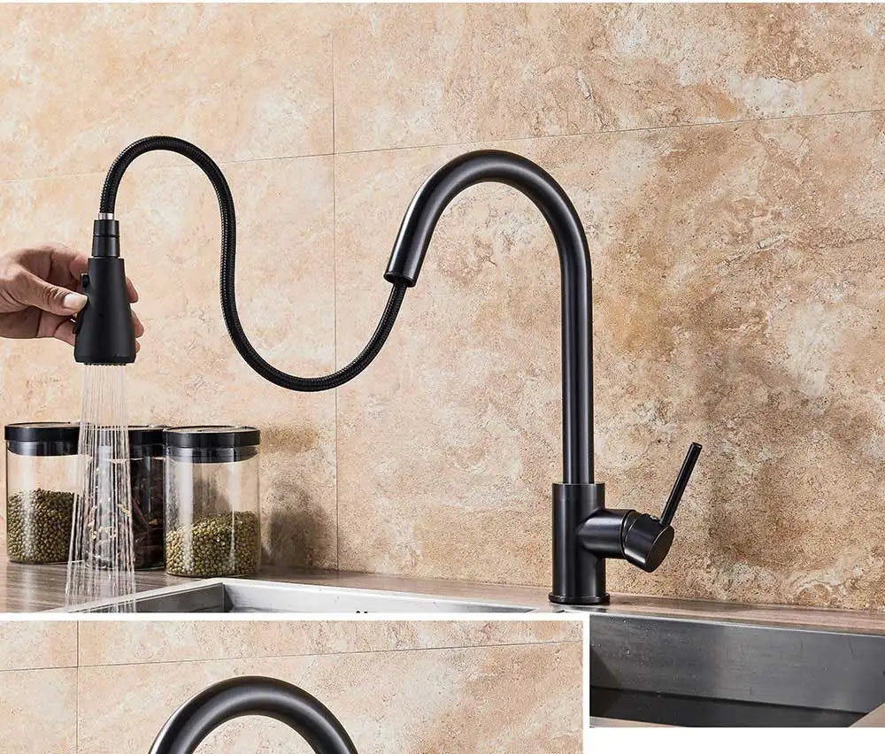 Rozin Chrome Kitchen Faucet with Pull Out Spout - Smarsty