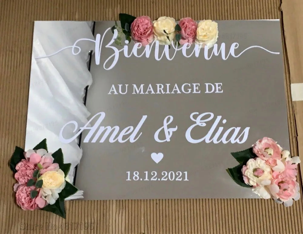 Custom Vinyl Wedding Welcome Sign Stickers for Unique Decor - Smarsty