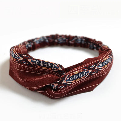 Bohemian Print Cashmere Headbands For Women Vintage Comfort - Smarsty