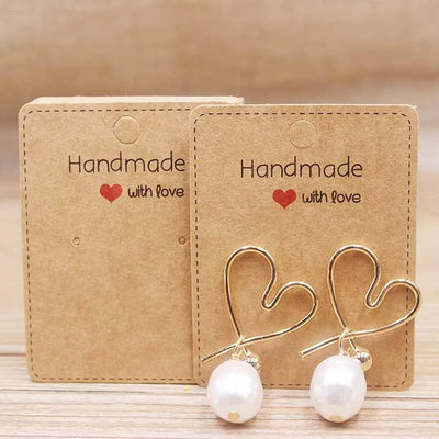 Handmade Paper Earring Cards Pack of 50 Ideal for DIY Jewelry - Smarsty