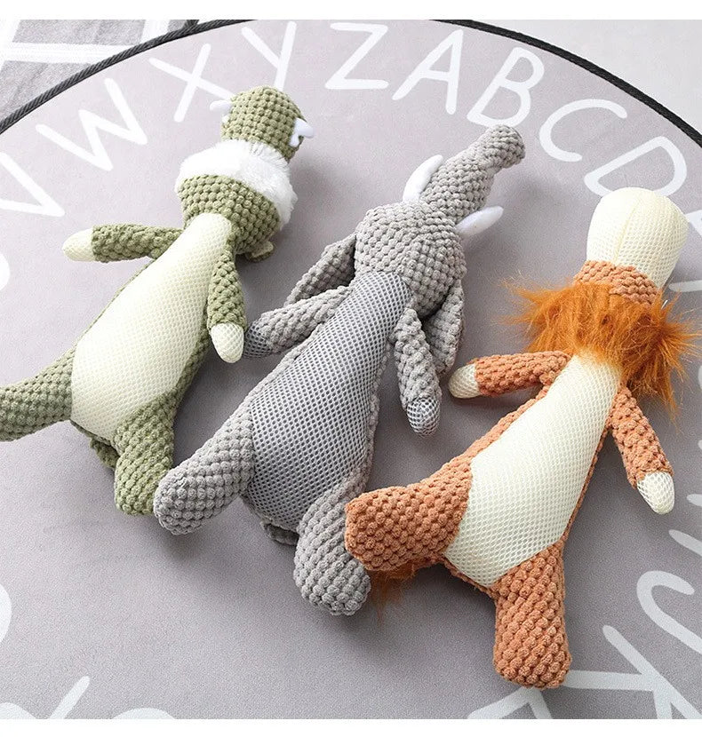 Plush Cartoon Puppy Dog Squeaky Chew Toy for Small Dogs - Smarsty