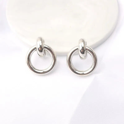 Gold Metal Drop Earrings with Irregular Heart Design for Women - Smarsty