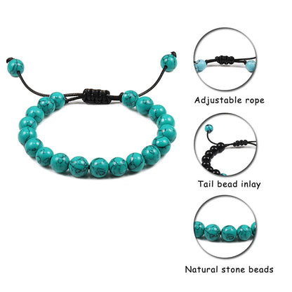 Adjustable 8mm Tiger Eye Beads Bracelet for Yoga Healing - Smarsty