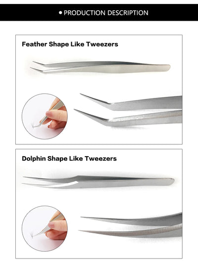 NAGARAKU Stainless Steel Eyelash Extension Tweezers Precision Grip - Smarsty