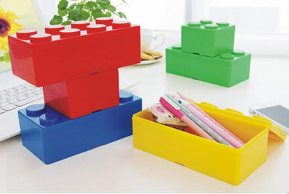 Building Block Storage Box Creative Plastic Storage Box Saving Space Storage Organizers Desktop Office Storage Supplie Kids Gift