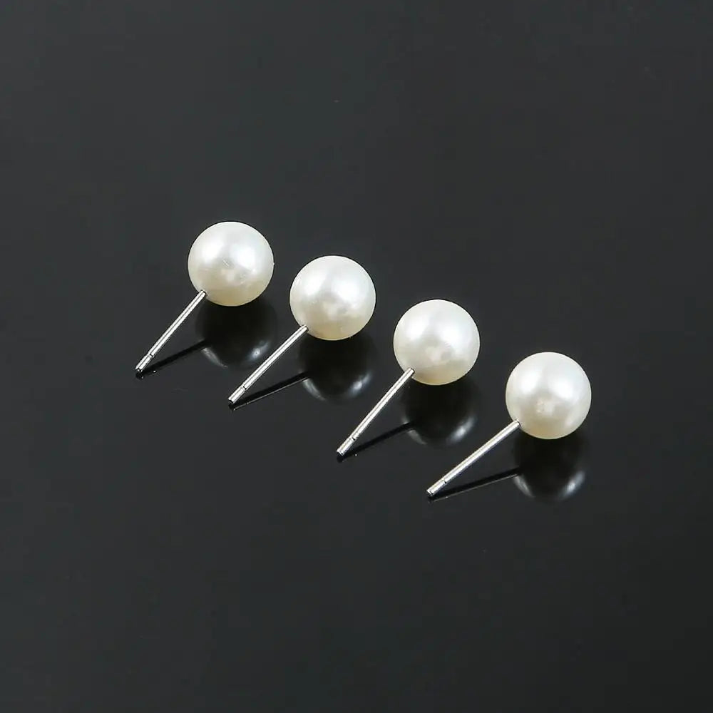 Elegant White Pearl Stud Earrings For Women Hypoallergenic - Smarsty