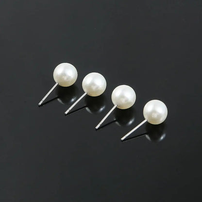 Elegant White Pearl Stud Earrings For Women Hypoallergenic - Smarsty