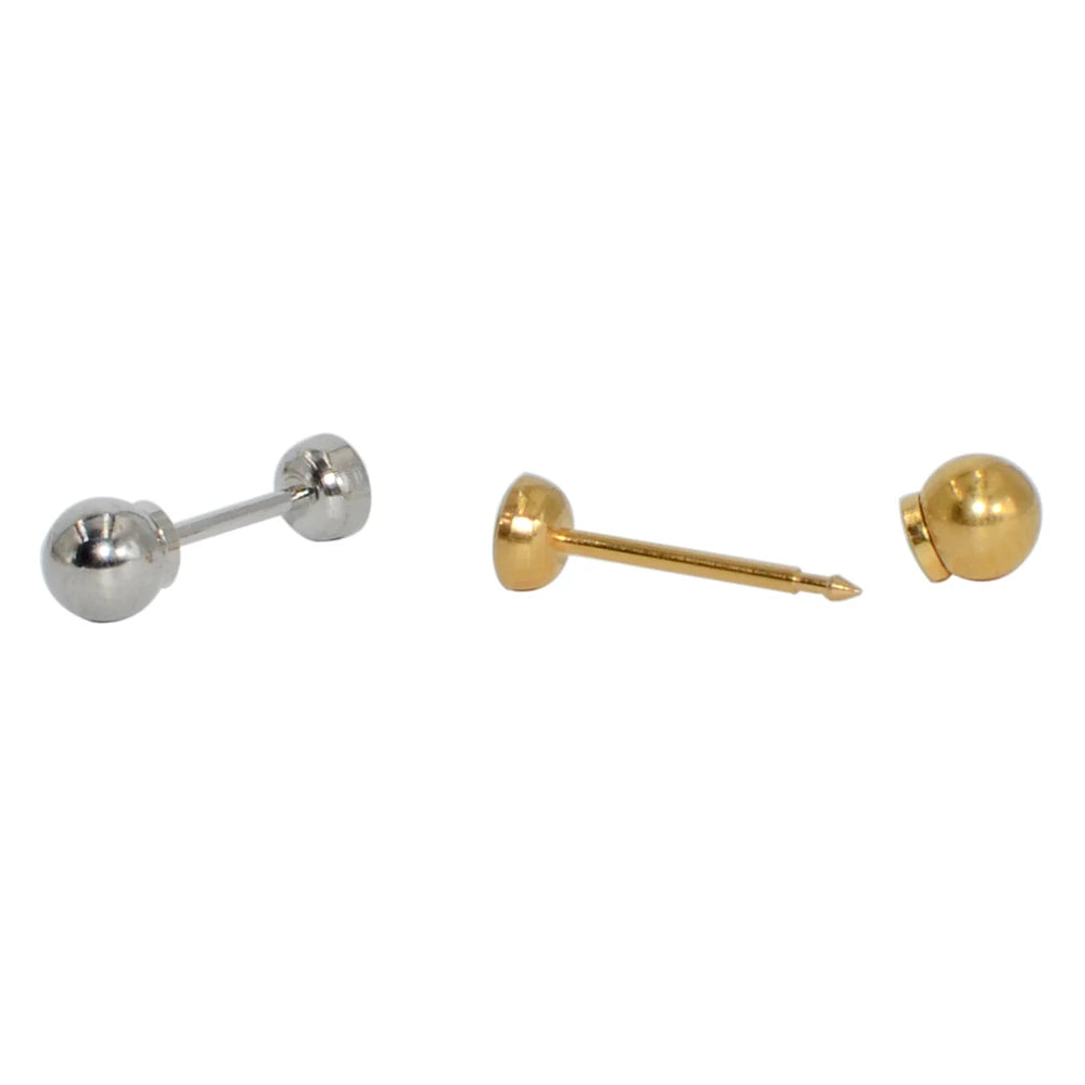 Sterile Surgical Steel Ear Stud Disposable With Safe Ball - Smarsty