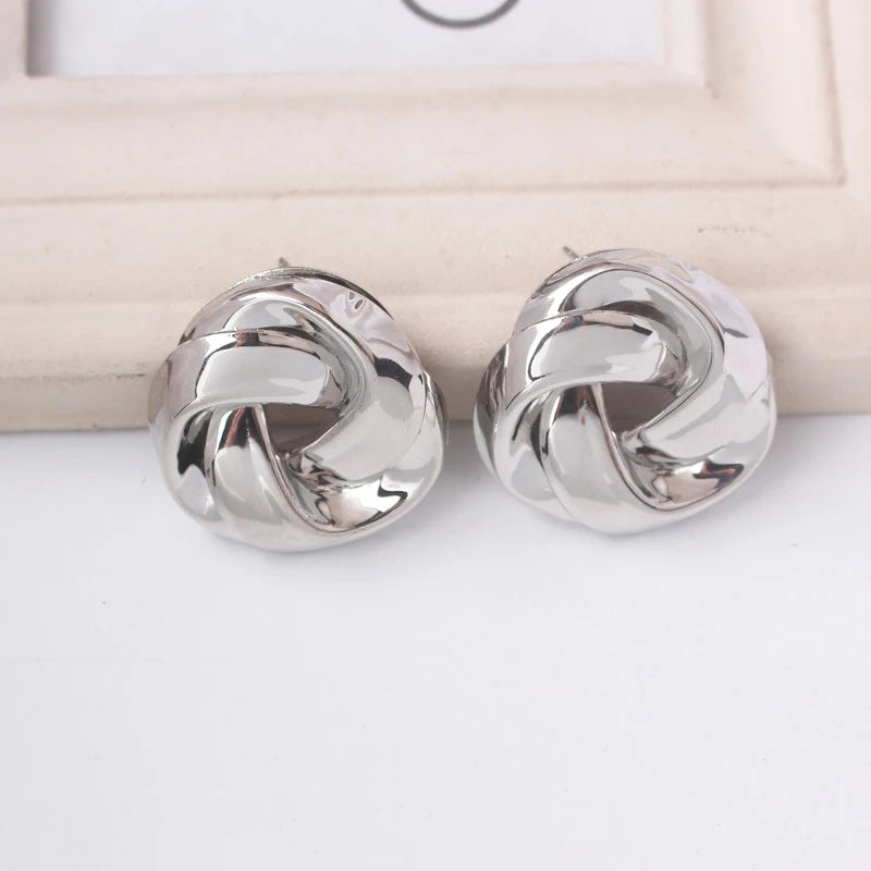 Gold Metal Drop Earrings with Irregular Heart Design for Women - Smarsty