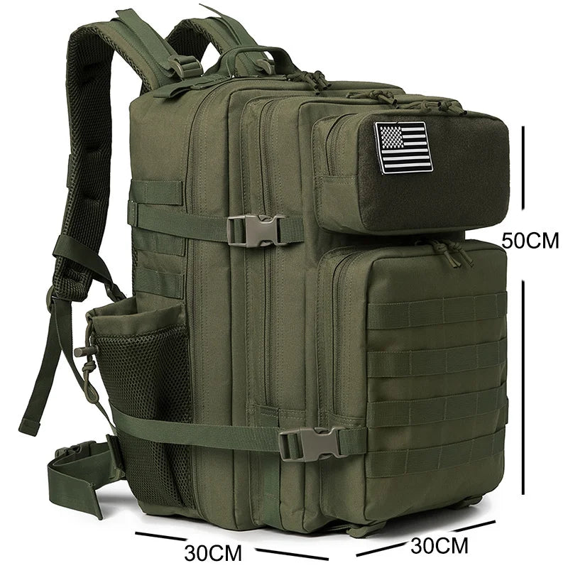 45L Tactical Backpack survival Bag Hunting MOLLE Backpack GYM For Men EDC Outdoor Hiking Rucksack Witch Bottle Holder - Smarsty