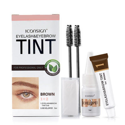 ICONSIGN Eyelash Eyebrow Dye Tint Kit Brow Enhancer Mascara Lift Tinting Tattoo Eyes Makeup Tools - Smarsty