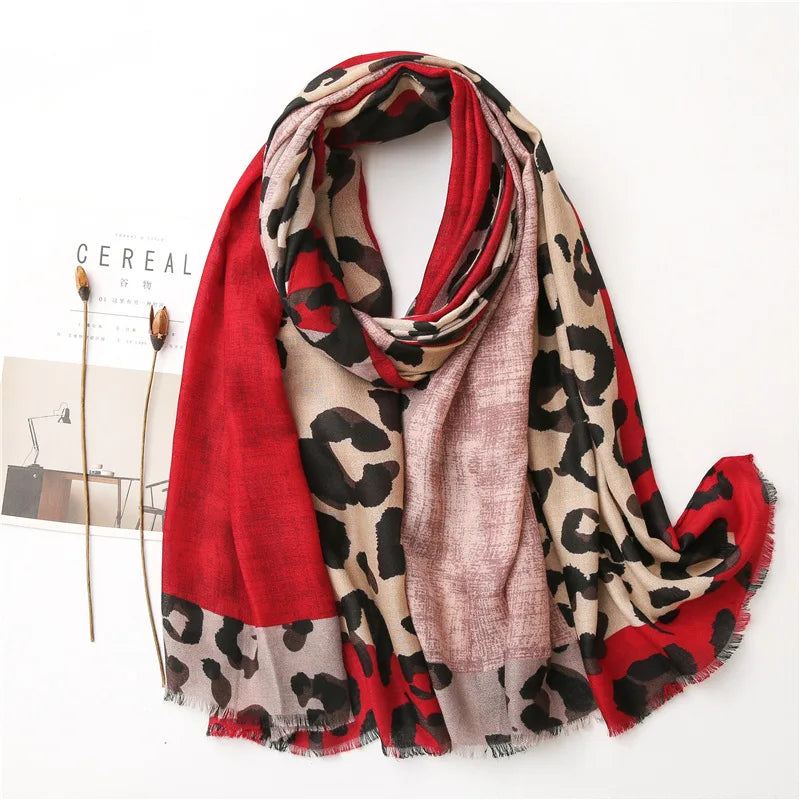 Luxury Leopard Print Scarf for Women Lightweight Shawl - Smarsty