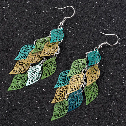 Bohemian Style Nine Leaf Drop Earrings for Women Gifts - Smarsty