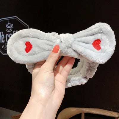 Soft Coral Fleece Bow Headband Warm Hair Holder Turban - Smarsty