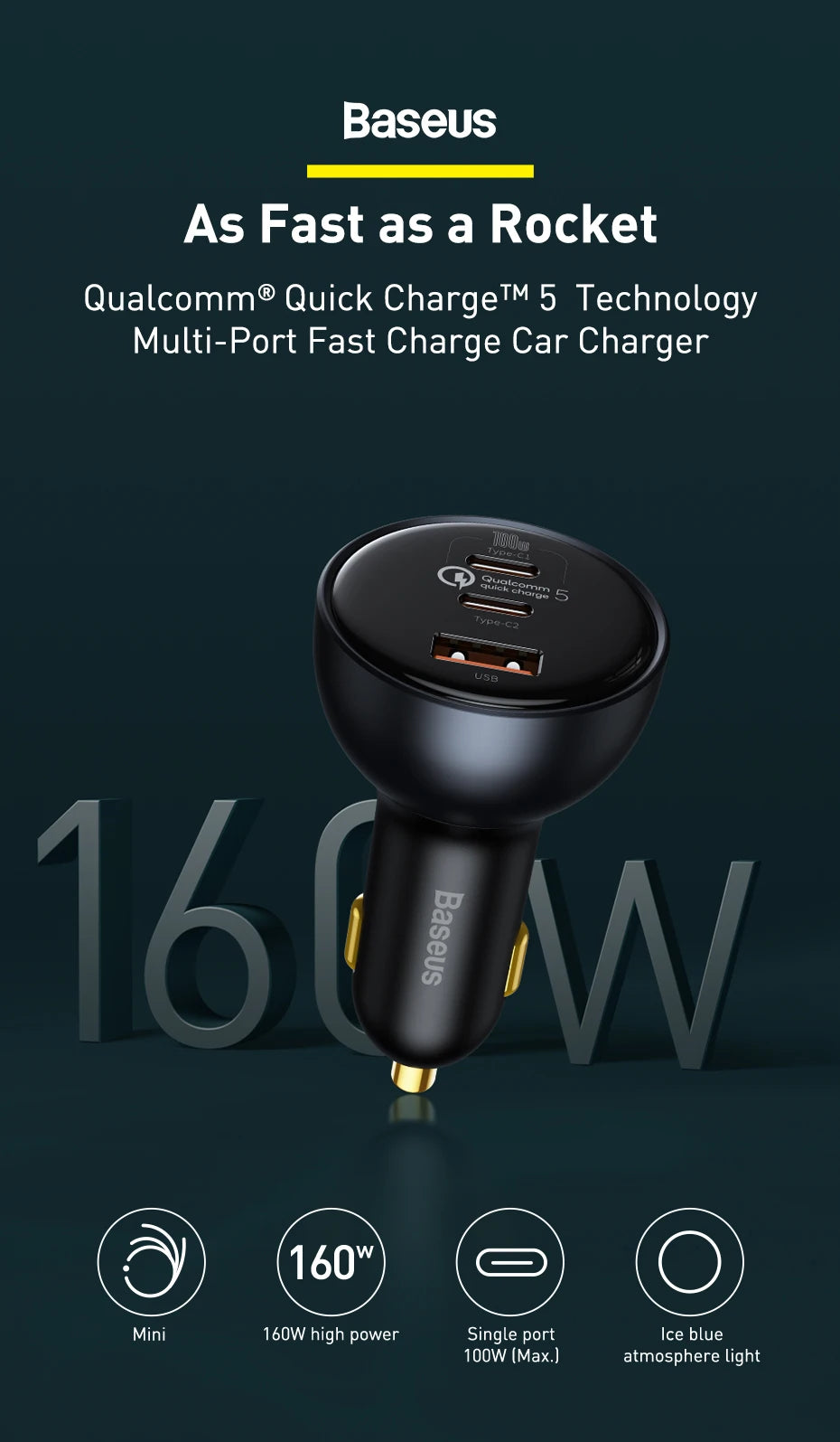 Ultra High Power USB Type C Car Charger PD30 QC5Plus - Smarsty