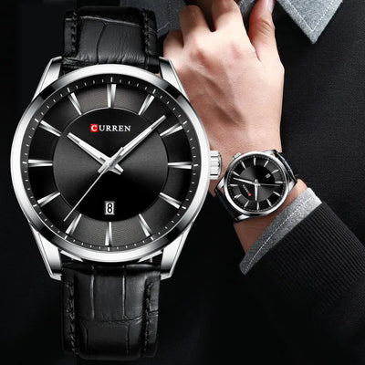 CURREN Luxury Quartz Watch for Men with Leather Strap - Smarsty