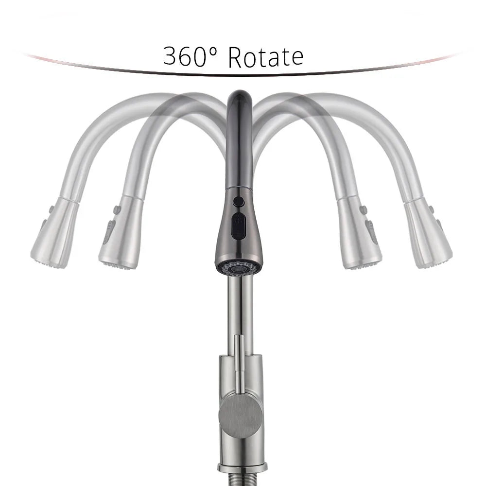 Rozin Chrome Kitchen Faucet with Pull Out Sprayer - Smarsty