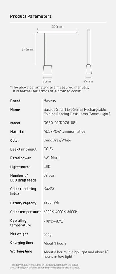 Baseus Dimmable LED Desk Lamp for Eye Protection - Smarsty