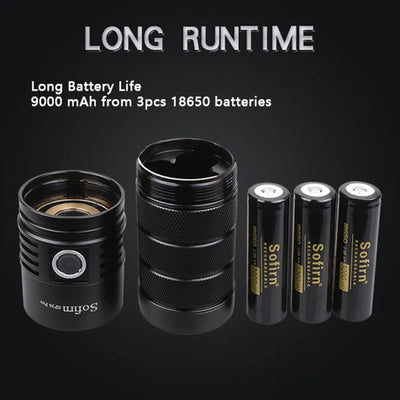 Sofirn SP36 Pro 8000lm Powerful LED Flashlight  4*SST40 USB C Rechargeable 18650 Torch - Smarsty