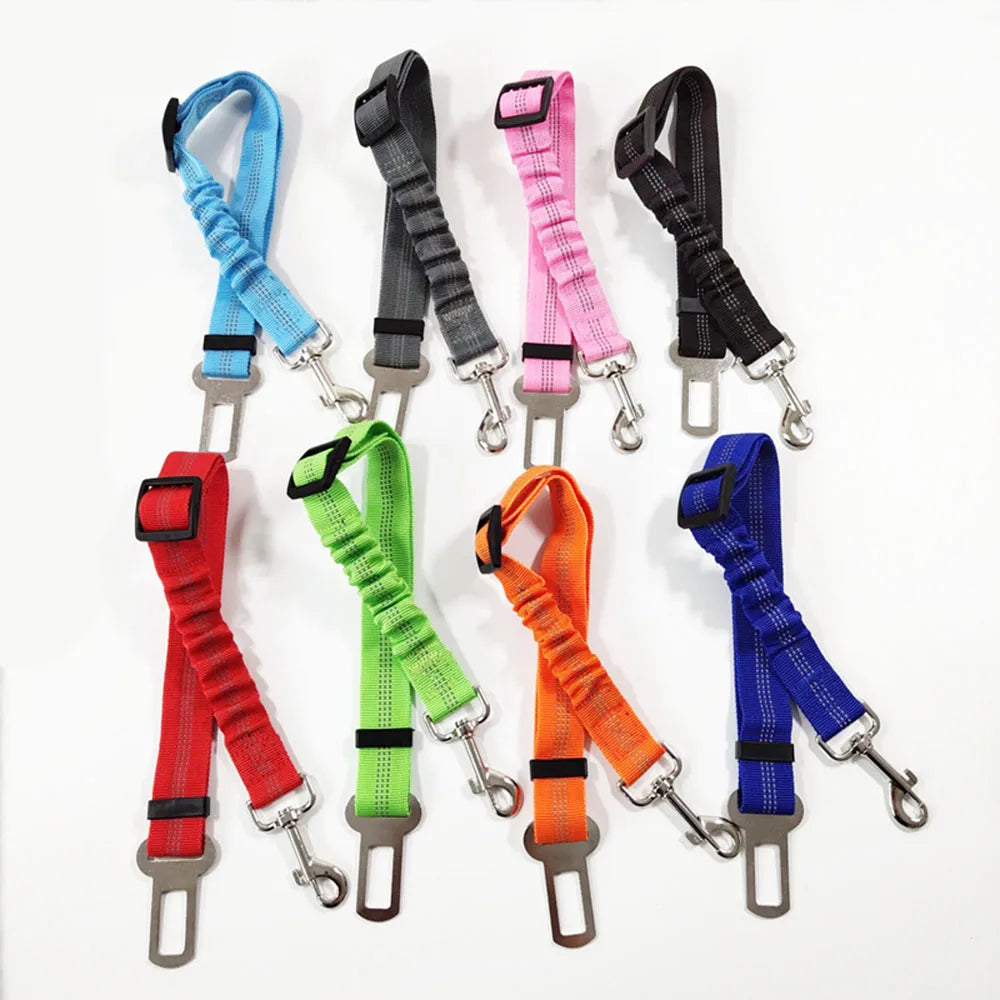 Adjustable Dog Car Seat Belt Harness with Reflective Cushioning - Smarsty