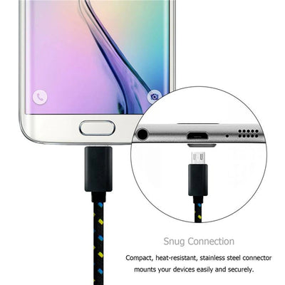 Micro USB Cable 1m/2m/3m Data Sync USB Charger Cable For Samsung Huawei Xiaomi HTC Android Phone Nylon Braided Microusb Cables - Smarsty