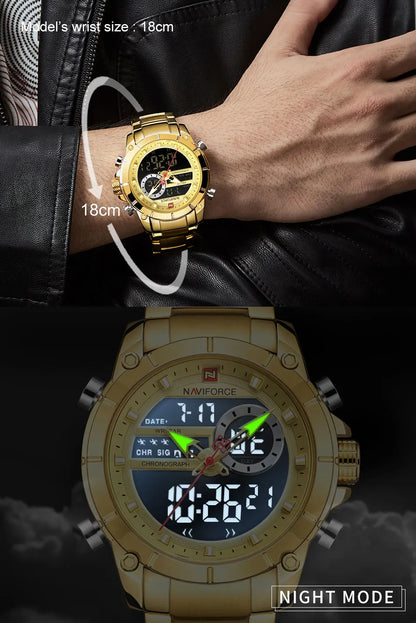 NAVIFORCE Luxury Waterproof Quartz Sport Watch for Men - Smarsty