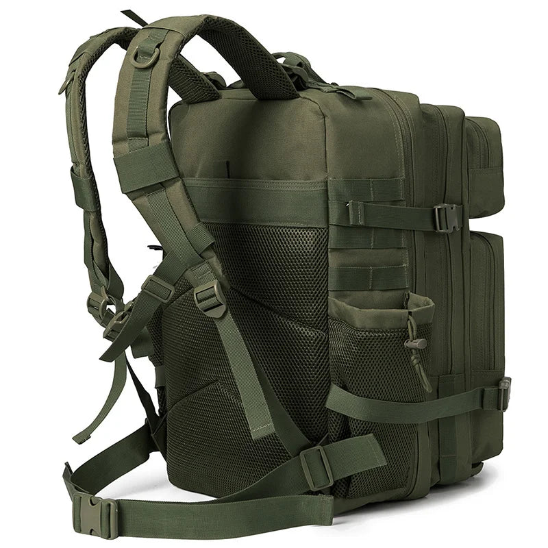 45L Tactical Backpack survival Bag Hunting MOLLE Backpack GYM For Men EDC Outdoor Hiking Rucksack Witch Bottle Holder - Smarsty