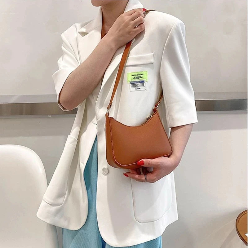 Retro PU Leather Shoulder Bag For Women Hobo Style Classic - Smarsty
