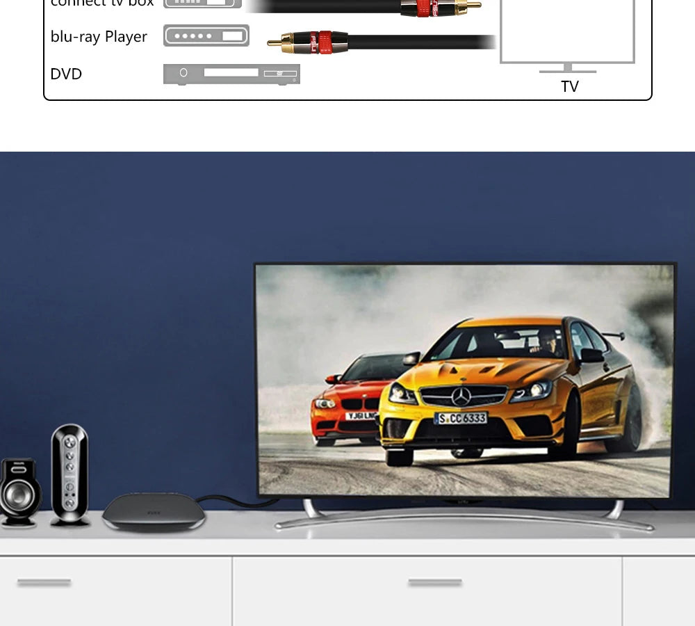 Coaxial Digital Audio RCA Cable for Superior Sound Quality - Smarsty