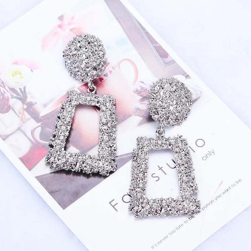 Gold Metal Drop Earrings with Irregular Heart Design for Women - Smarsty