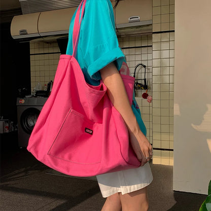 Canvas Reusable Shopping Bag For Women Portable Tote - Smarsty