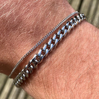 Vnox Men's Stainless Steel Cuban Link Chain Bracelet - Smarsty