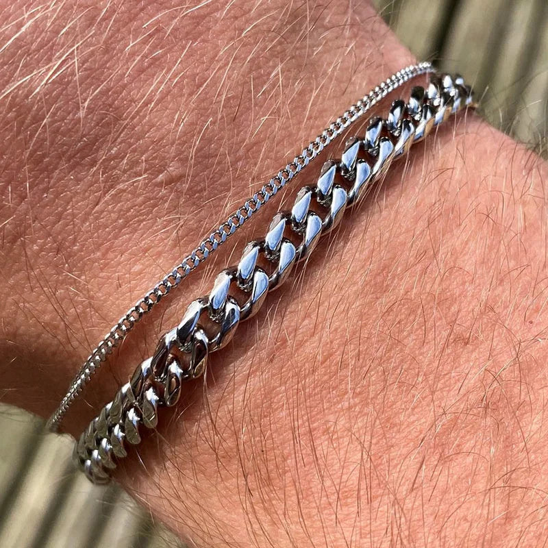 Vnox Men's Stainless Steel Cuban Link Chain Bracelet - Smarsty