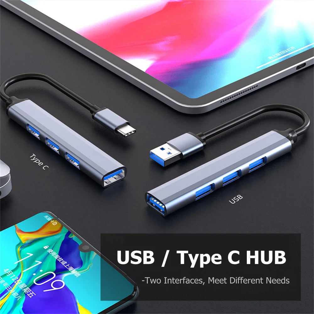 USB TypeC Hub Quadruple Port USB 3 OTG MultiportExpansion