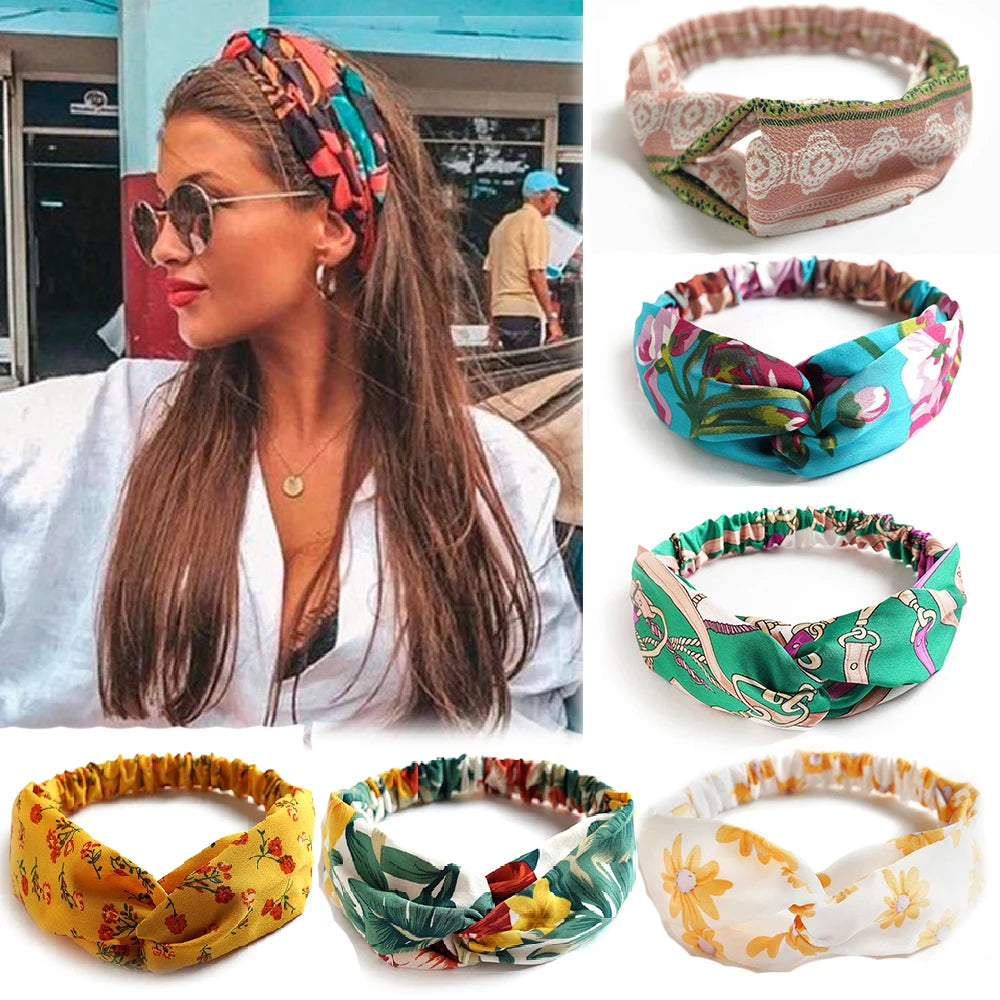 Bohemian Print Cashmere Headbands For Women Vintage Comfort - Smarsty