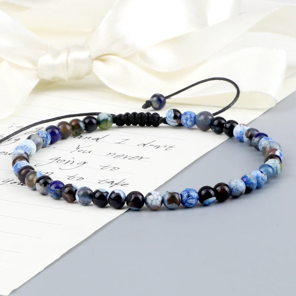 Adjustable Lava Stone Beaded Bracelet for Chakra Healing - Smarsty