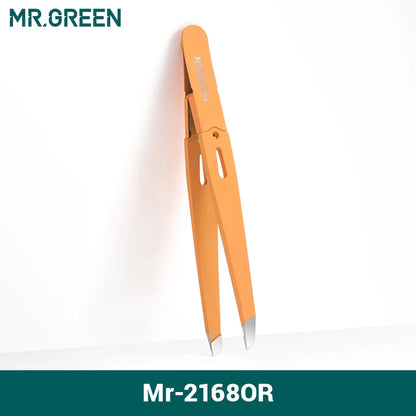 MR Green Stainless Steel Eyebrow Tweezers for Precision Hair Removal - Smarsty