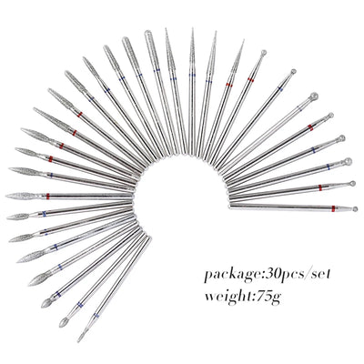 30PCS Stainless Steel Nail Drill Bits Set for Perfect Manicure - Smarsty