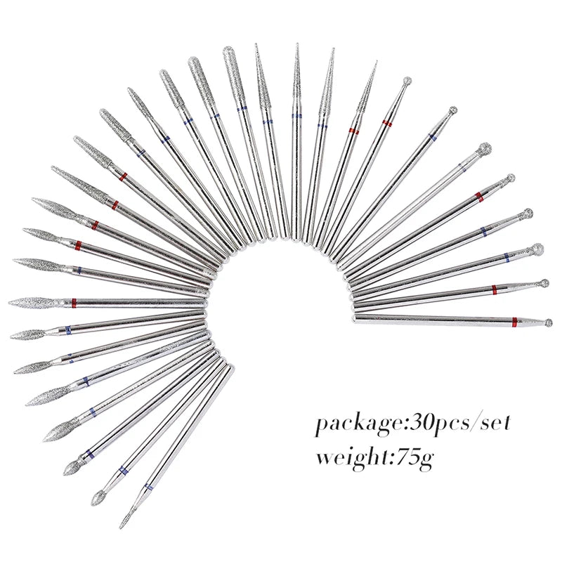 30PCS Stainless Steel Nail Drill Bits Set for Perfect Manicure - Smarsty