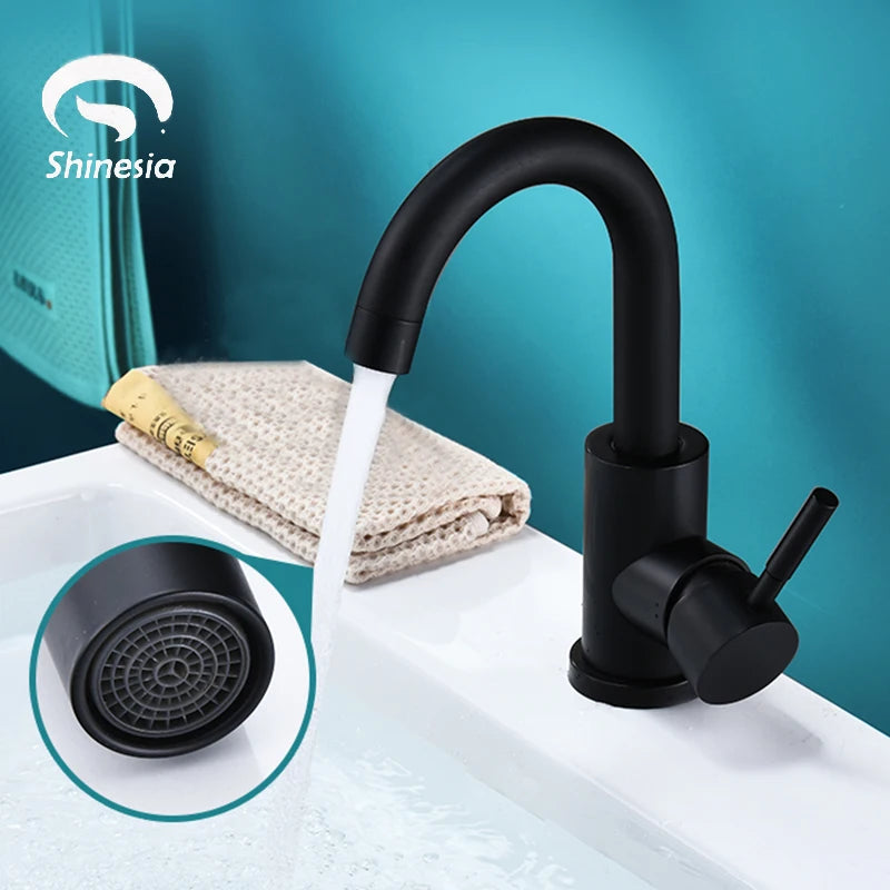 Shinesia Matte Black Bathroom Faucet for Stylish Sinks - Smarsty
