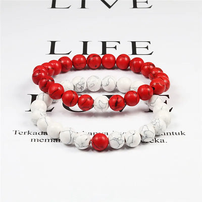 Couples Distance Lava Stone Yoga Bracelets Set - Smarsty
