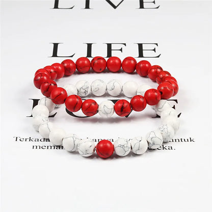 Couples Distance Lava Stone Yoga Bracelets Set - Smarsty